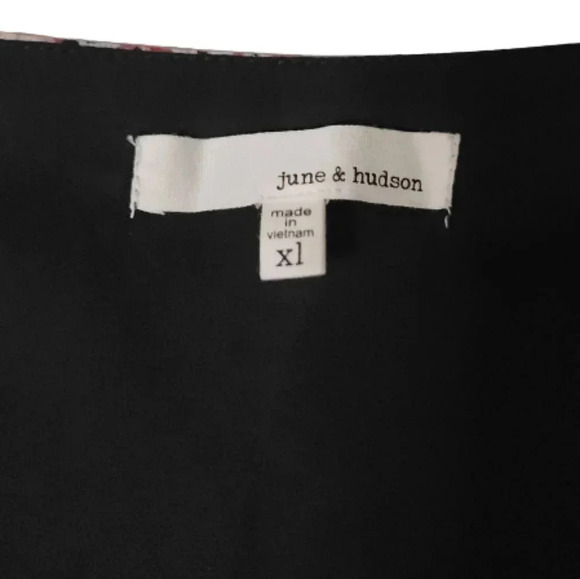 June & Hudson Red print cropped blouse Top Size XL - Picture 7 of 9